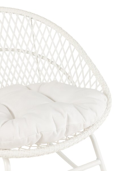 Biele ratanové záhradné hojdacie kreslo Zayo White - 118*82*78 cm - J-Line by Jolipa