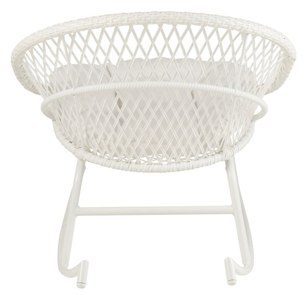 Biele ratanové záhradné hojdacie kreslo Zayo White - 118*82*78 cm - J-Line by Jolipa