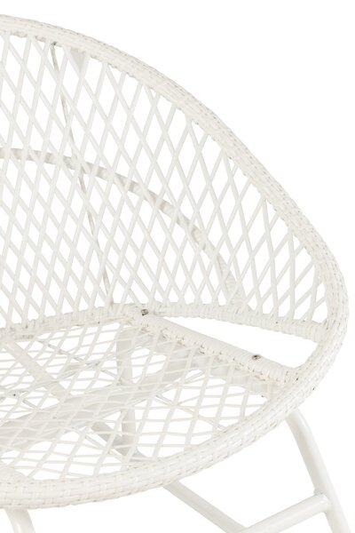 Biele ratanové záhradné hojdacie kreslo Zayo White - 118*82*78 cm - J-Line by Jolipa