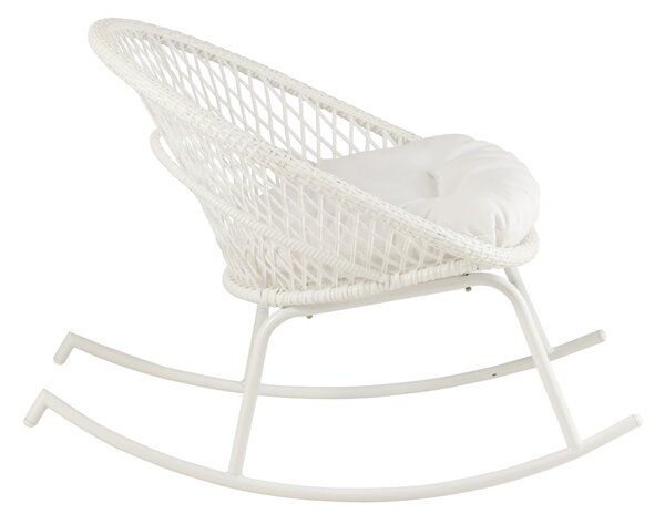 Biele ratanové záhradné hojdacie kreslo Zayo White - 118*82*78 cm - J-Line by Jolipa