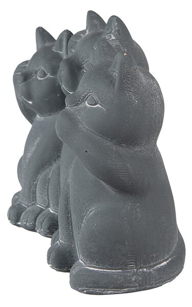 Šedá dekorácia socha 3 mačky Cat Grey - 22*10*16 cm - Clayre & Eef