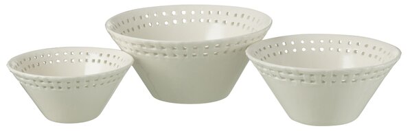 3ks biela keramická miska Hella White - Ø14*6 / Ø17*7 / Ø19*9 cm - J-Line by Jolipa