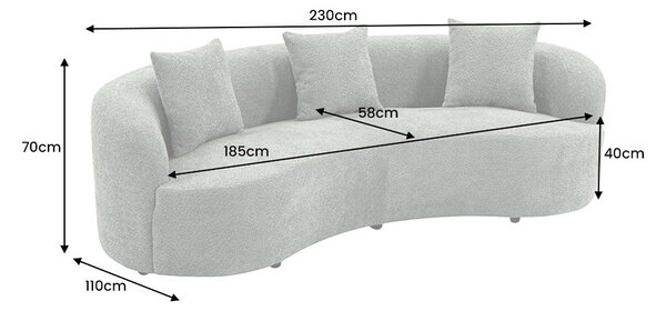 Dizajnová pohovka Pasquale 230 cm šalviová zelená