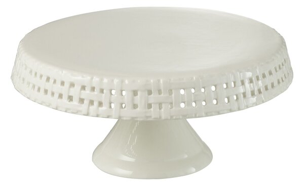 Biely keramický podnos na nohe Hella White M - Ø 25*12cm - J-Line by Jolipa