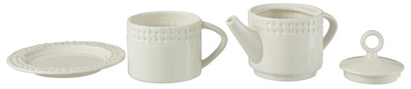 Biely keramický Tea for One Hella White - 18*16*22 cm - J-Line by Jolipa