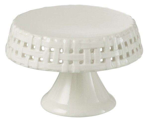 Biely keramický podnos na nohe Hella White S - Ø 11*7cm - J-Line by Jolipa