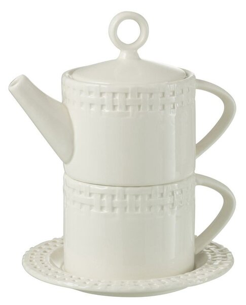 Biely keramický Tea for One Hella White - 18*16*22 cm - J-Line by Jolipa