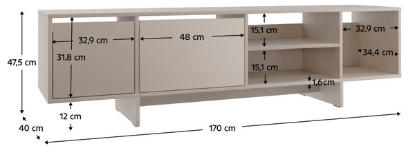 KONDELA TV stolík, kašmír, STANDO STD01