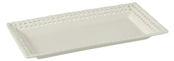 Biely keramický servírovací podnos Hella White - 32*17*3 cm - J-Line by Jolipa