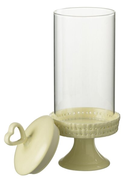 Žltá keramická dóza na nohe s vekom Hella Yellow M - Ø 11*31cm - J-Line by Jolipa