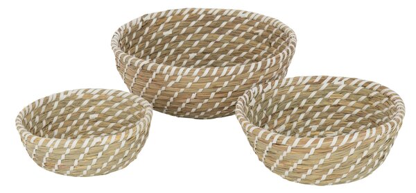 Súprava 3ks prírodný košík z morskej trávy Witte - Ø 23*8/ Ø 27*10/ Ø 32*12 cm - J-Line by Jolipa
