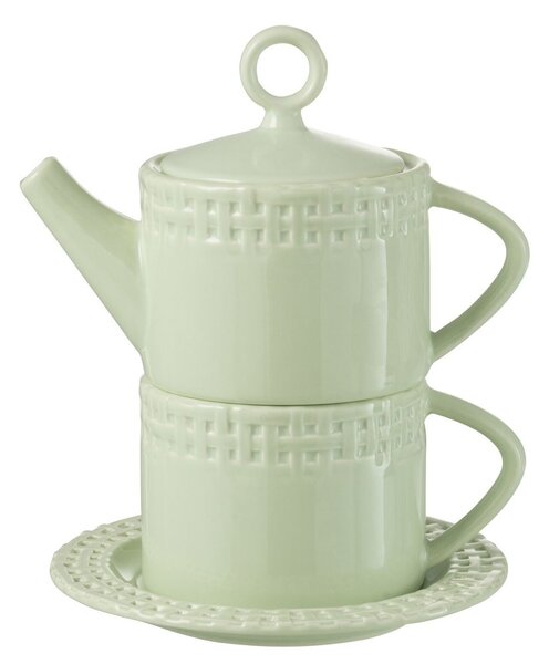 Zelený keramický Tea for One Hella Green - 18*16*22 cm - J-Line by Jolipa