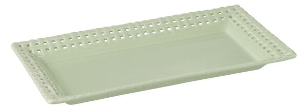 Zelený keramický servírovací podnos Hella Pastel Green - 32*17*3 cm - J-Line by Jolipa