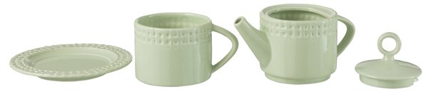 Zelený keramický Tea for One Hella Green - 18*16*22 cm - J-Line by Jolipa