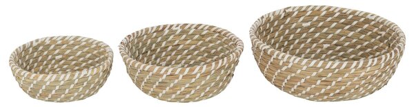 Súprava 3ks prírodný košík z morskej trávy Witte - Ø 23*8/ Ø 27*10/ Ø 32*12 cm - J-Line by Jolipa