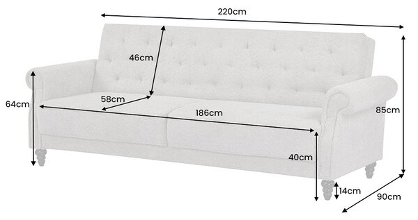 Dizajnová rozkladacia pohovka Scarlet 220 cm sivo-hnedý zamat