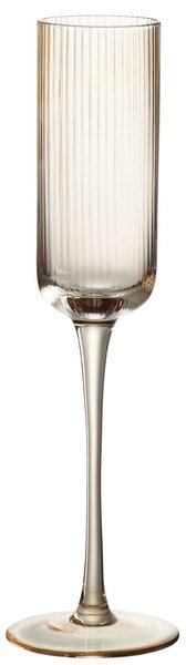 Jantárový pohár na šampanské s vrúbkovaním Ralph - Ø7*26cm / 180ml - J-Line by Jolipa