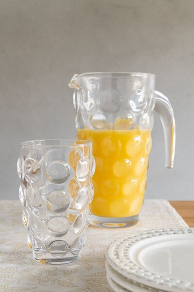 Transparentný sklenený džbán s bublinami Loupe - 17 * 12 * 22cm / 1000ml - J-Line by Jolipa