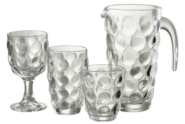 Transparentný sklenený džbán s bublinami Loupe - 17 * 12 * 22cm / 1000ml - J-Line by Jolipa