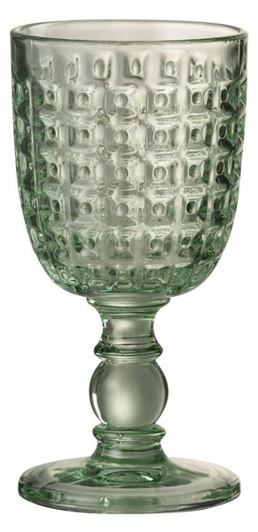 Reliéfny zelený pohár na nohe Embossed - Ø8*17cm / 200ml - J-Line by Jolipa