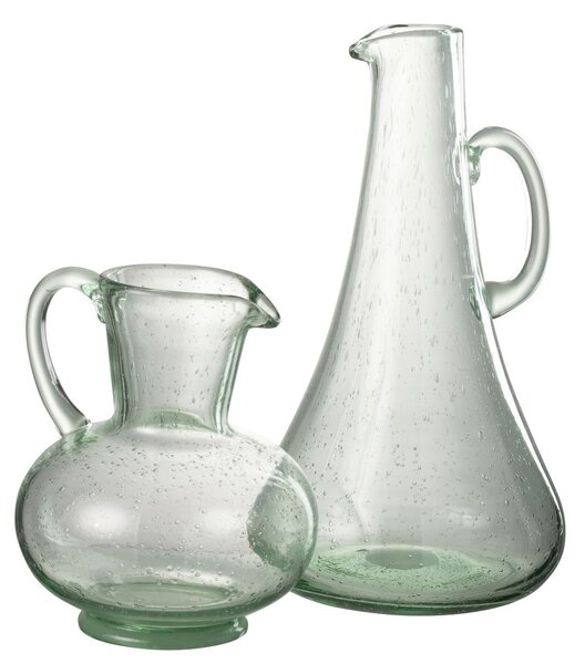 Zelený sklenený džbán s bublinkami Yones M - 16*15*21cm - J-Line by Jolipa