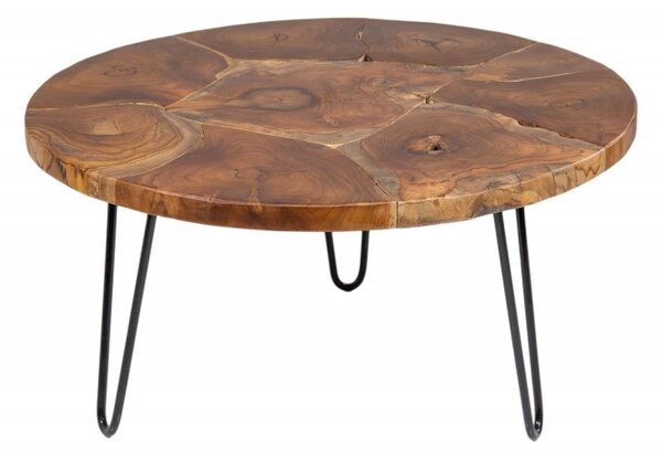 Dizajnový konferenčný stôl Mappe 70 cm teak