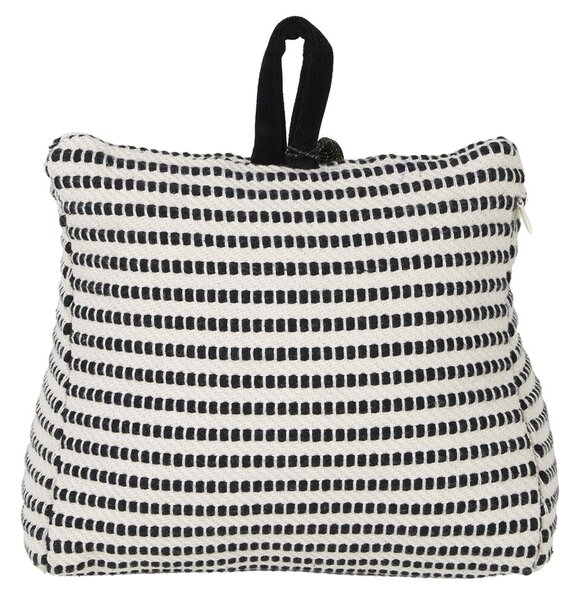 Krémovo-čierna bavlnená dverná zarážka Stripe - 10*21*17cm - Mars & More