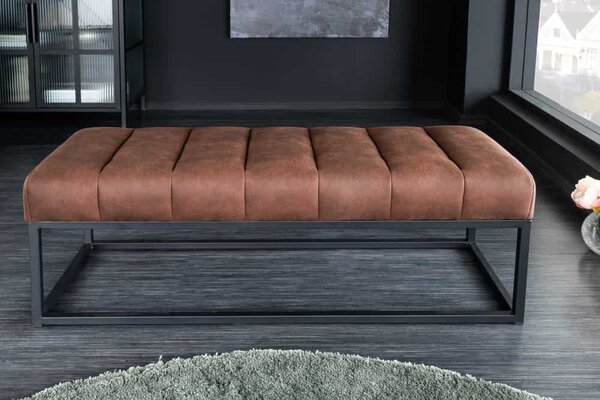 Dizajnová lavica Halle 110cm antik hnedá