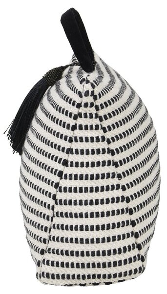 Krémovo-čierna bavlnená dverná zarážka Stripe - 10*21*17cm - Mars & More