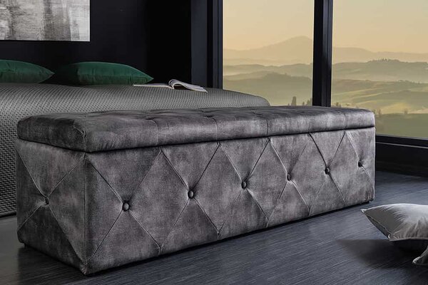 Dizajnová lavica Spectacular 140 cm antik sivá