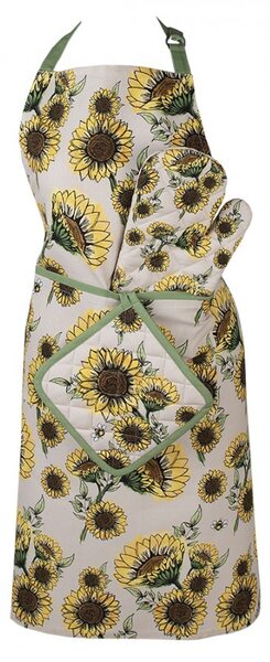 Béžová bavlnená chňapka - podložka so slnečnicami Sunny Sunflowers - 20*20cm - Clayre & Eef