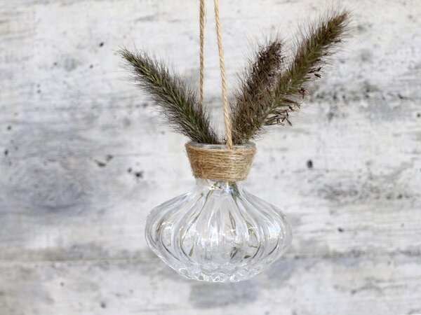 Závesná sklenená dekoračná vázička Lania - Ø 8*7,5cm - Chic Antique