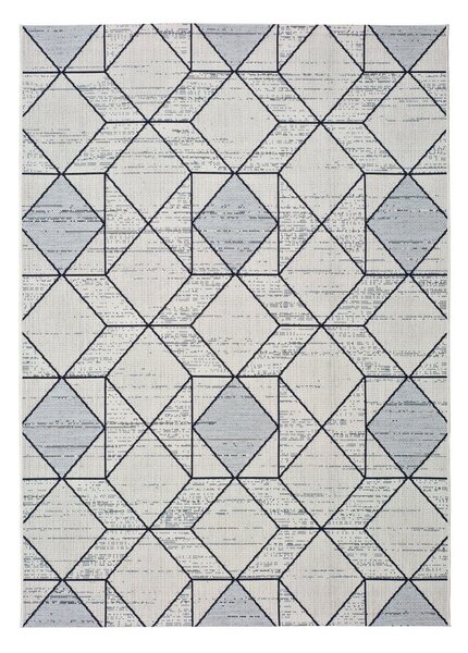 Bielo-sivý vonkajší koberec Universal Elba Geo, 80 x 150 cm