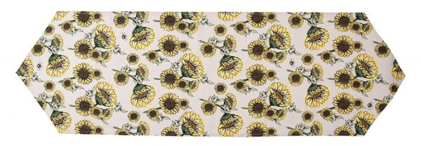 Béžový bavlnený behúň so slnečnicami Sunny Sunflowers - 50*160 cm - Clayre & Eef