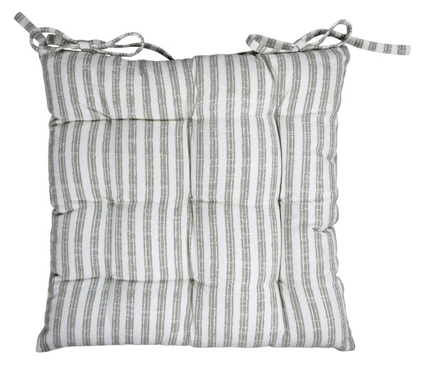 Zeleno pruhovaný podsedák s výplňou Nimes Seat - 40*40 cm - Chic Antique