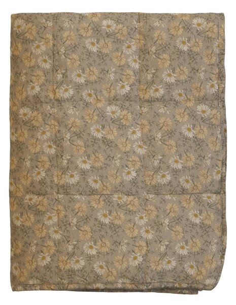 Latté bavlnený prehoz s kvetinovým motívom Quilt Flower - 130*180 cm - Chic Antique