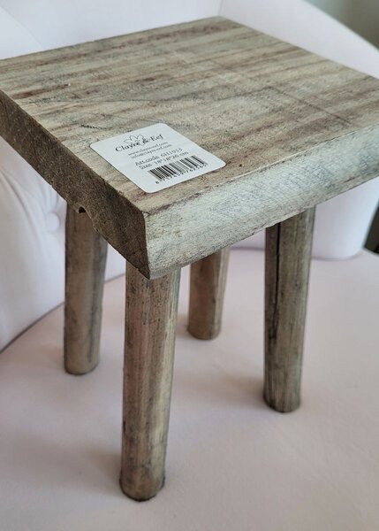 Dekoračná stolička zo svetlého dreva viacerých antik - 18*18*26 cm - Clayre & Eef