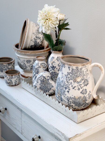 Dekorácia umelá krémová kvetina Jiřina Dahlia cream - 48 cm - Chic Antique