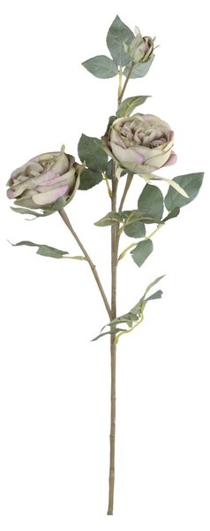 Dekorácia umelá zelená kvetina Ruže Rose dusty green - 75 cm - Chic Antique