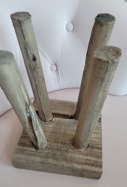 Dekoračná stolička zo svetlého dreva viacerých antik - 18*18*26 cm - Clayre & Eef