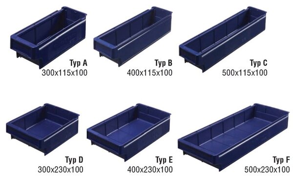 Regál s plastovými boxmi MAX - 2000 x 400 x 1000 mm, 96x box B