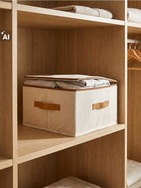 Sinsay - Úložný box s vekom na zips - béžová