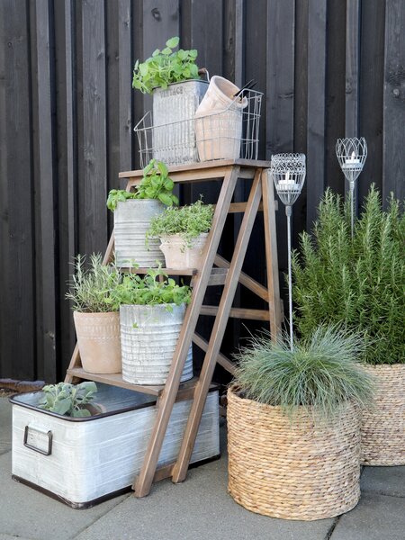 3ks plechový zinkový antik obal na kvetináč Planters - Ø 21*22/Ø 17*20 / Ø 13*18cm - Chic Antique