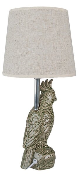 Stolová lampa s papagájom a béžovým tienidlom Parrot - Ø 18*38 cm E27/max 1*60W - Clayre & Eef
