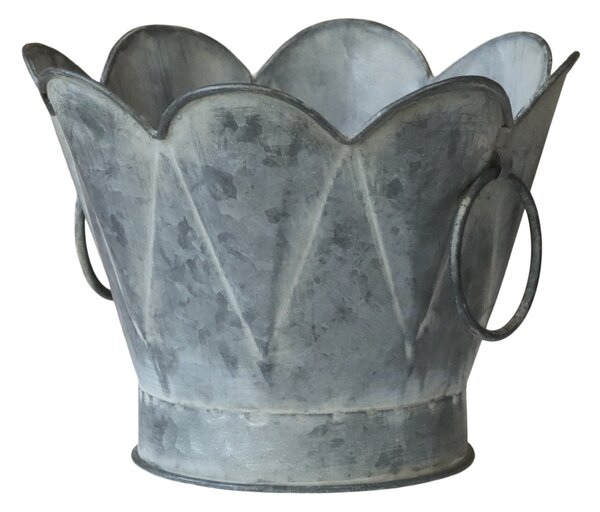 Dekoračný plechový antik kvetináč Arches - Ø 20*14cm - Chic Antique