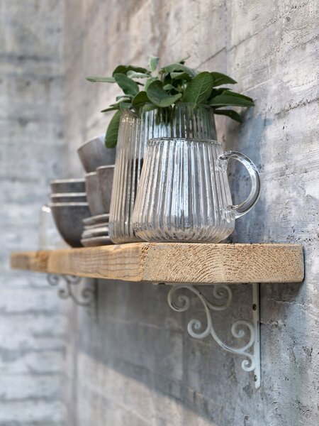 Sklenený transparentný džbánok s vrúbkami Jug Groove - 14*12cm - Chic Antique