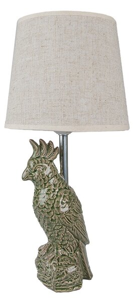 Stolová lampa s papagájom a béžovým tienidlom Parrot - Ø 18*38 cm E27/max 1*60W - Clayre & Eef