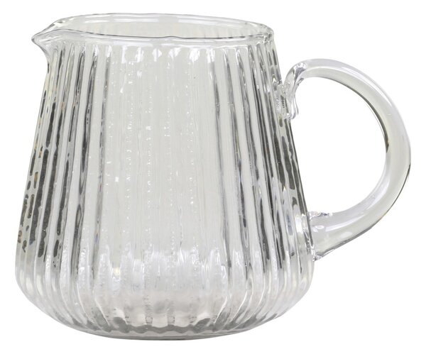Sklenený transparentný džbánok s vrúbkami Jug Groove - 14*12cm - Chic Antique