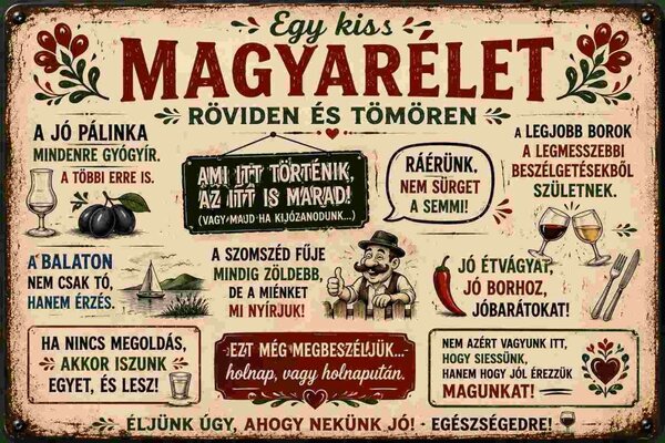Plechová ceduľa Magyarelet - Plechová tabuľa