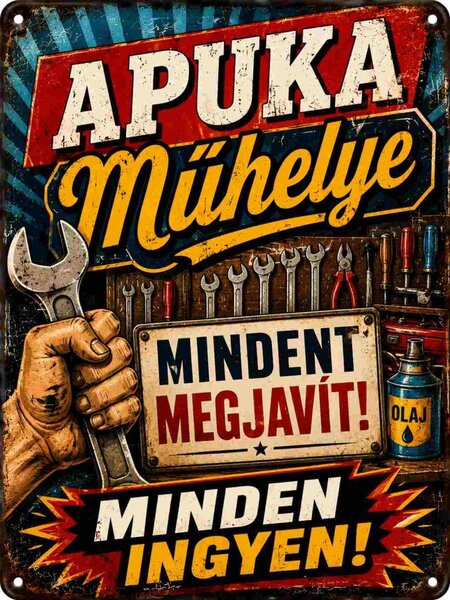 Plechová ceduľa Apuka Muhelye - Plechová tabuľa